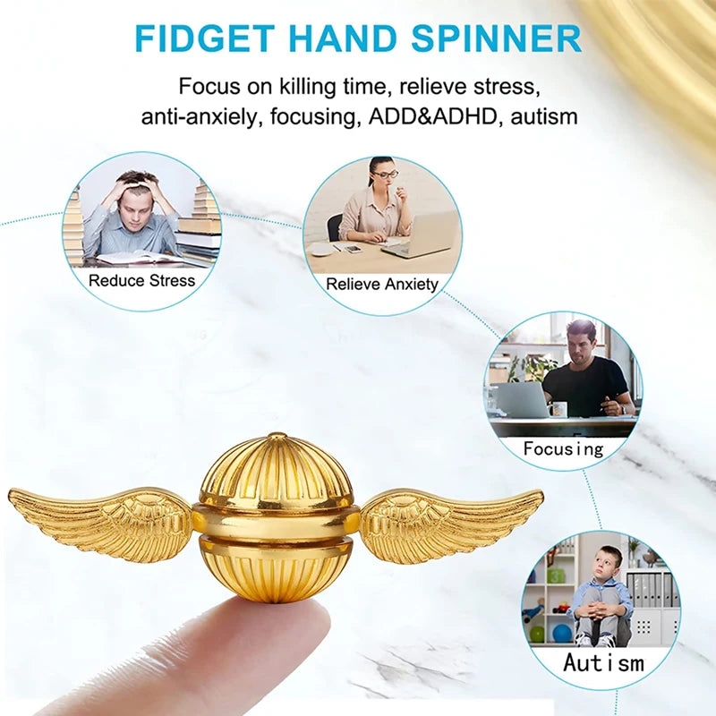 Gyroscope Fidget Spinner – Metal Fingertip Spinning Orb Toy