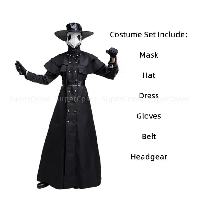 Plague Doctor Costume – Medieval Hooded Robe & Horror Cosplay