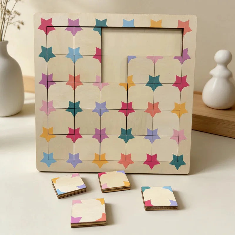 Wooden Star Puzzle – Kids Educational Shape Recognition Toy