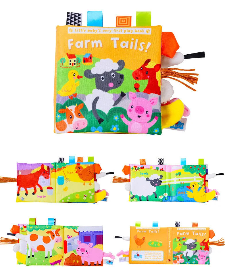 Baby Sensory Cloth Book Montessori Animal Activity Toy