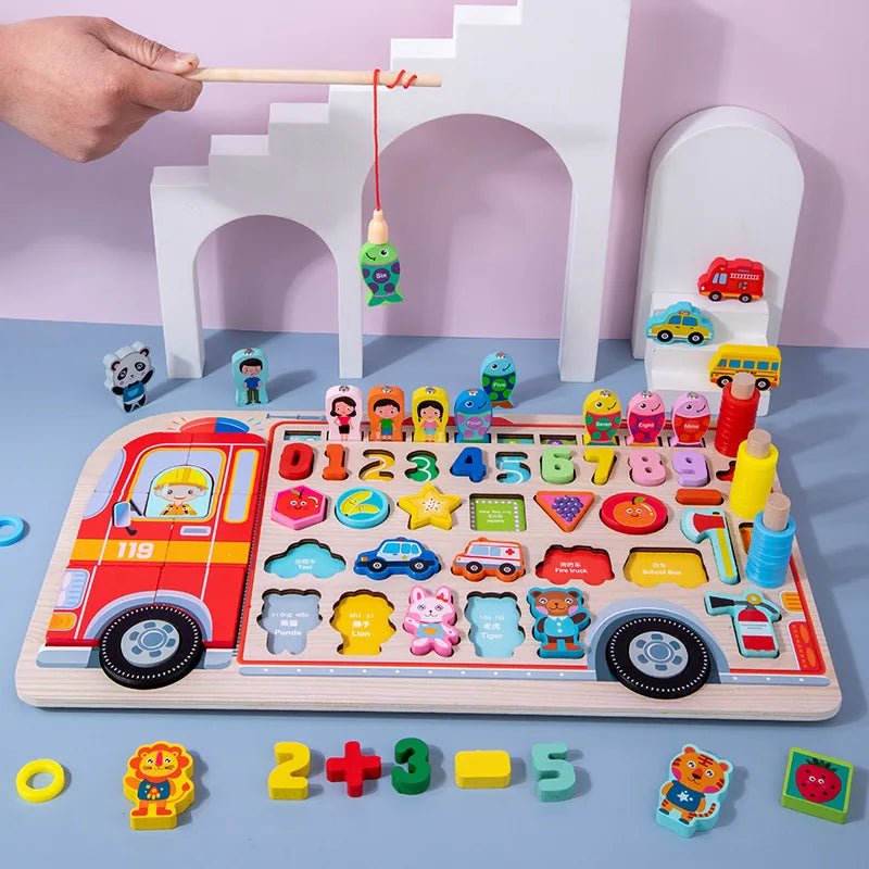 Montessori Busy Board Wooden Educational Activity Toy for Kids