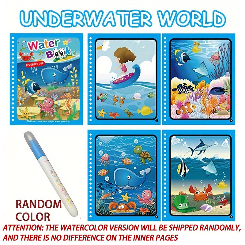 Reusable Water Coloring Book – Magic Drawing Book for Kids