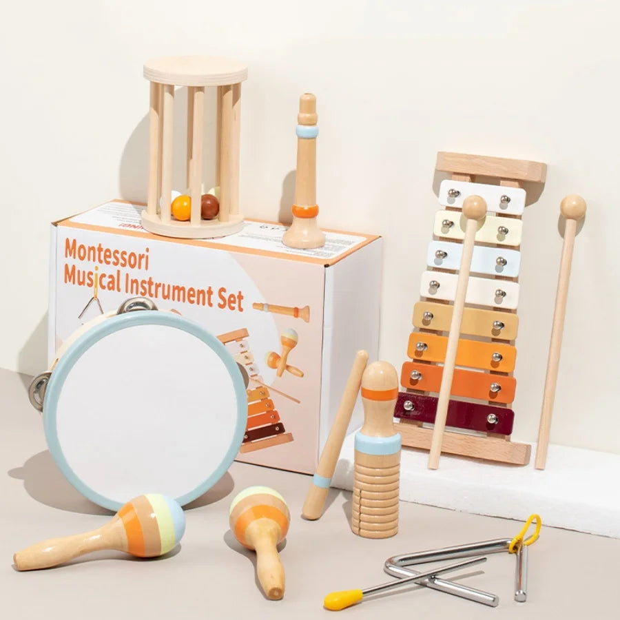 Baby Wooden Bell Toy Handheld Ringing Sensory Learning Activity