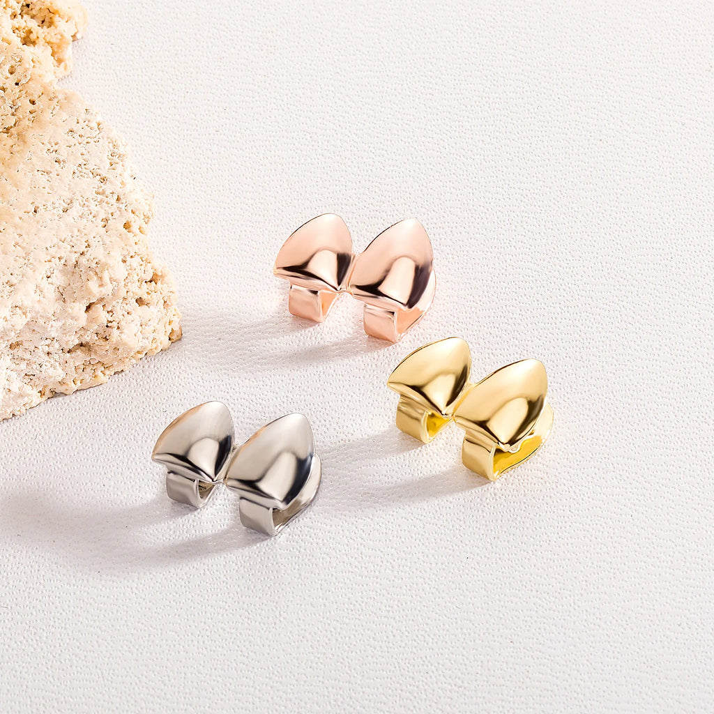 Gold Grillz Double Glossy Tooth Caps Dental Grills Halloween