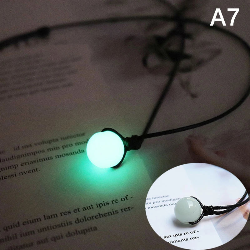 Glowing Gem Necklace Luminous Stone Halloween Pendant