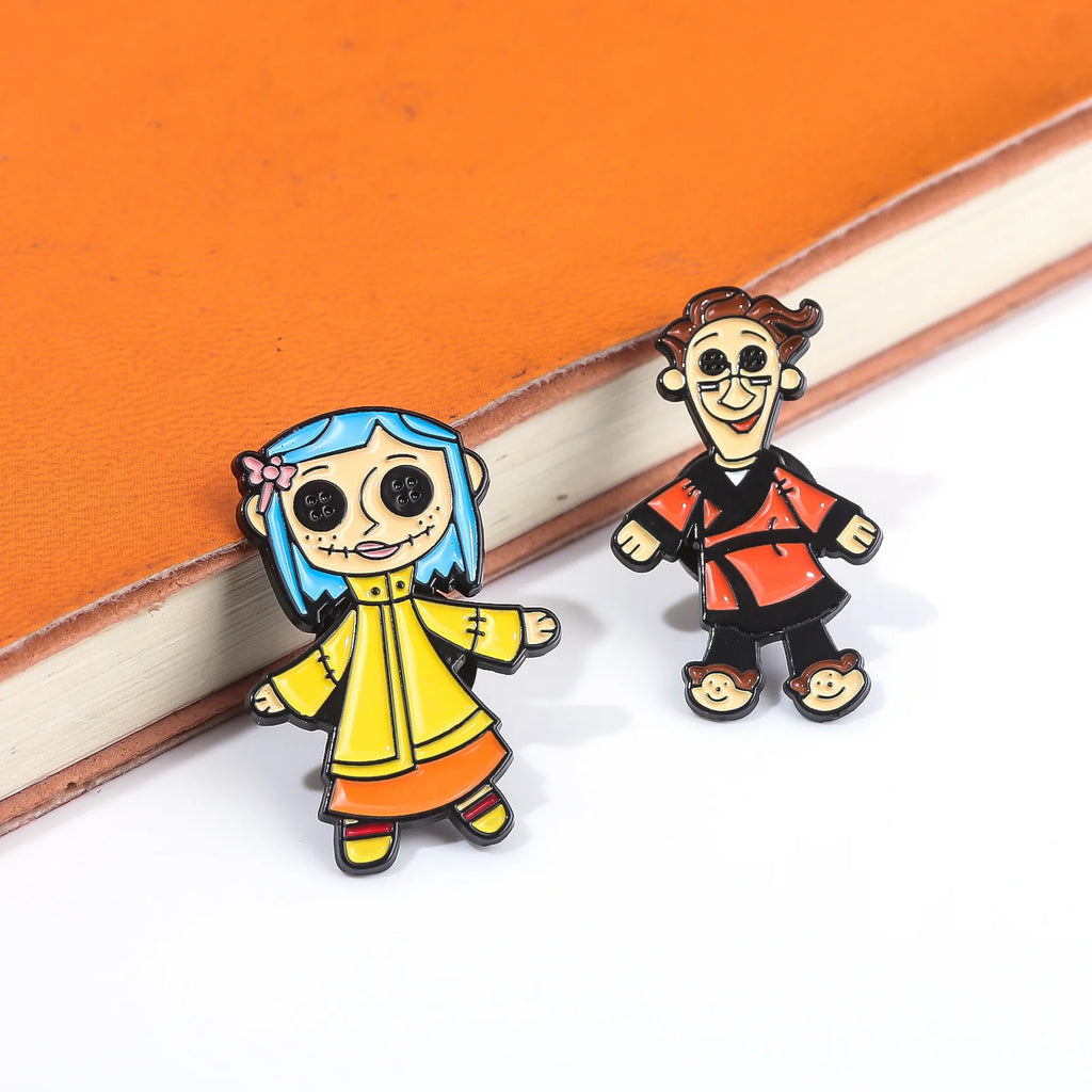 Horror Character Enamel Pin – Gothic Halloween Lapel Brooch