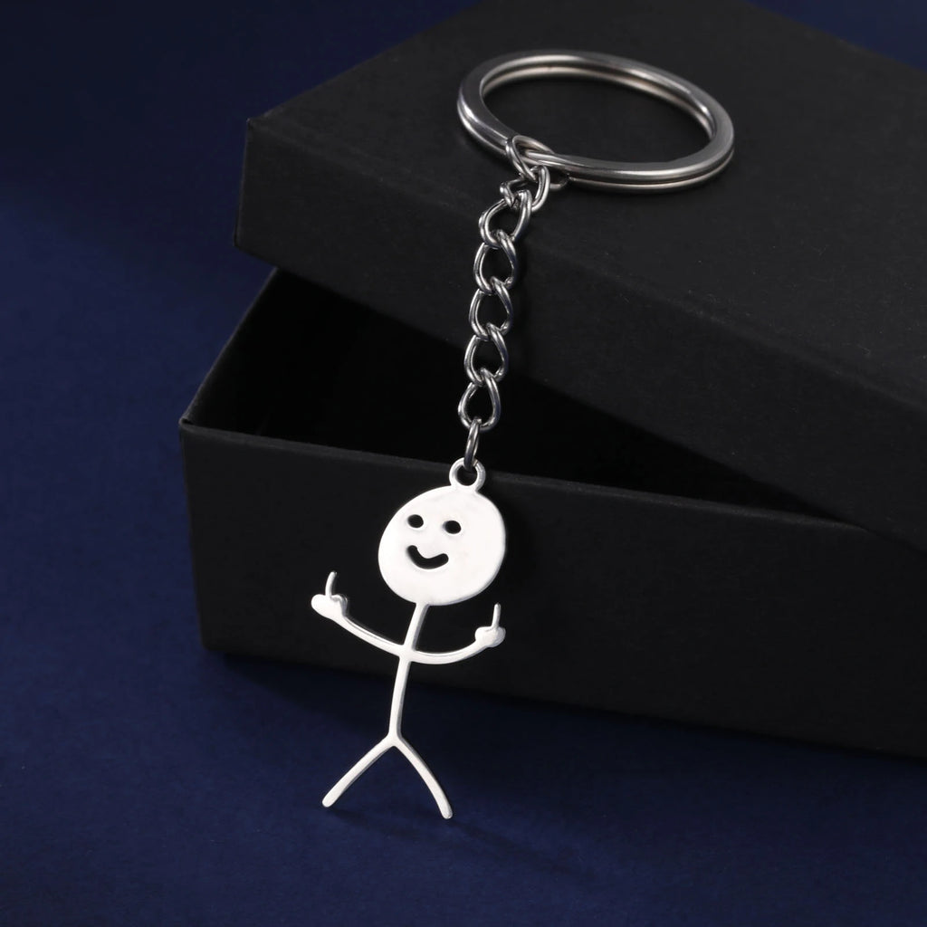 Middle Finger Keychain Stainless Steel
