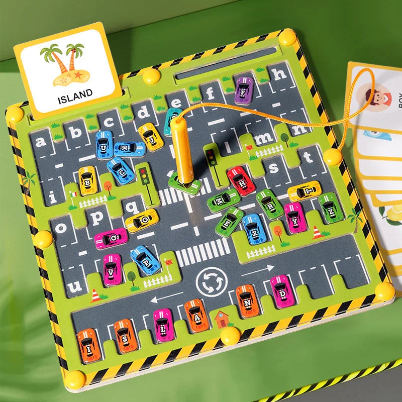 Magnetic Alphabet Maze Wooden Letter Puzzle for Kids