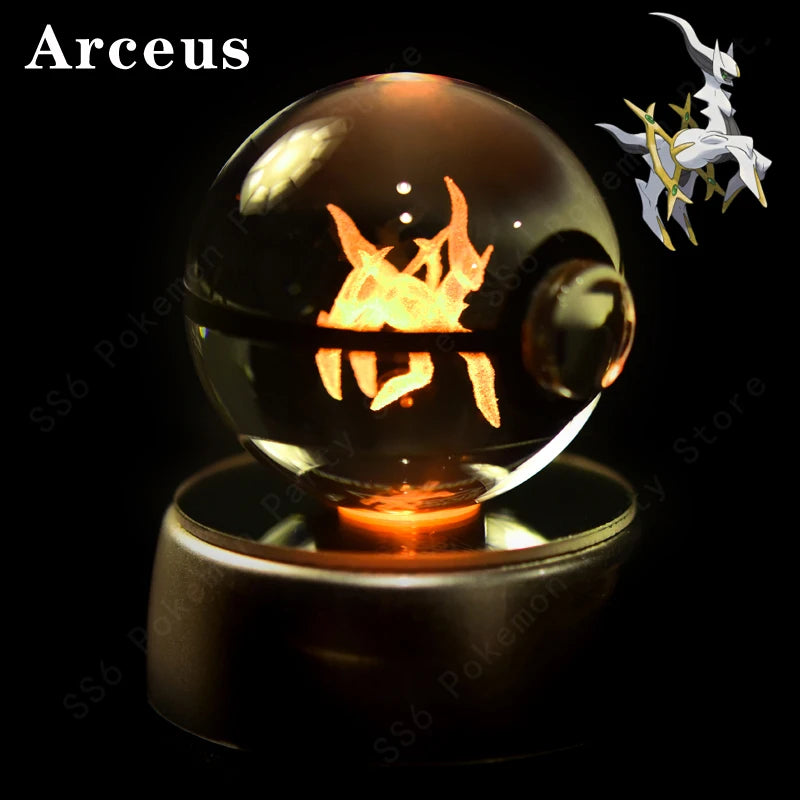 3D Crystal Ball Night Light – Glass LED Decorative Lamp