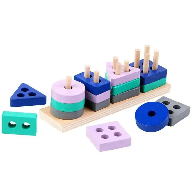 Wooden Building Blocks – Color & Shape Matching Puzzle Toy