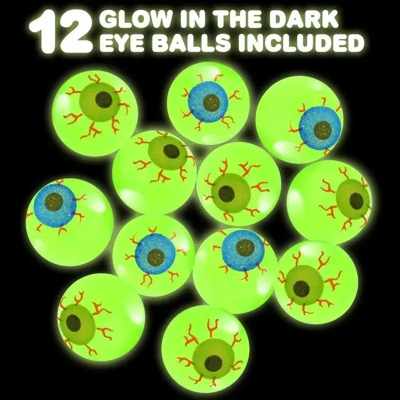 Glow in the Dark Eyeball Bouncy Balls for Halloween Party Decor
