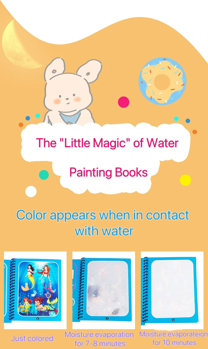 Reusable Water Coloring Book for Kids with Water Pen