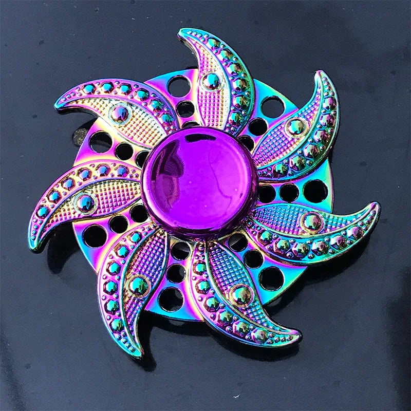 Metal Fidget Spinner Rainbow Gradient Fingertip Gyro Toy