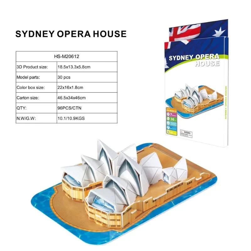 3D Architectural Puzzle Landmark Paper Building Model for Kids