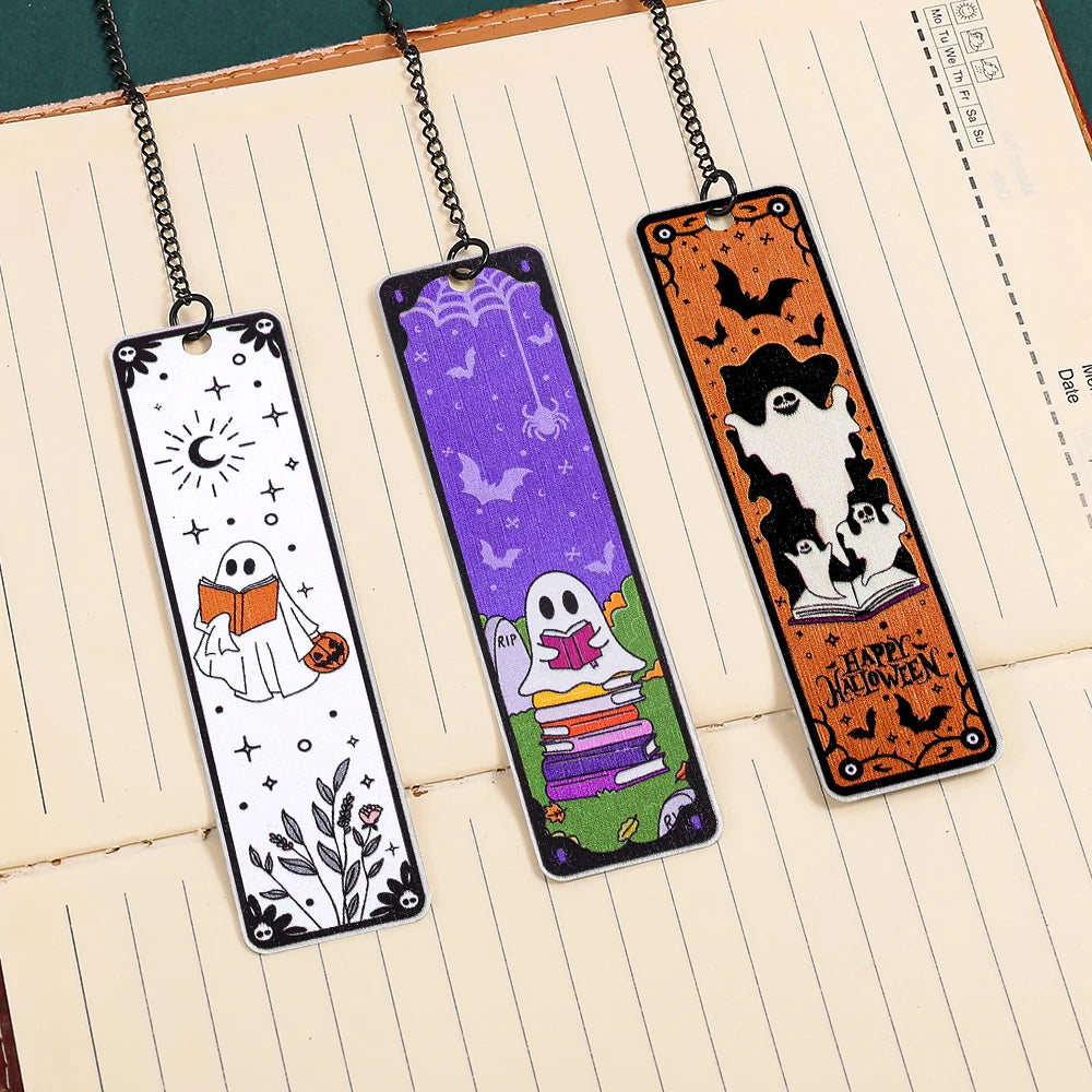 Halloween Ghost Bookmark – Stainless Steel Reading Accessory