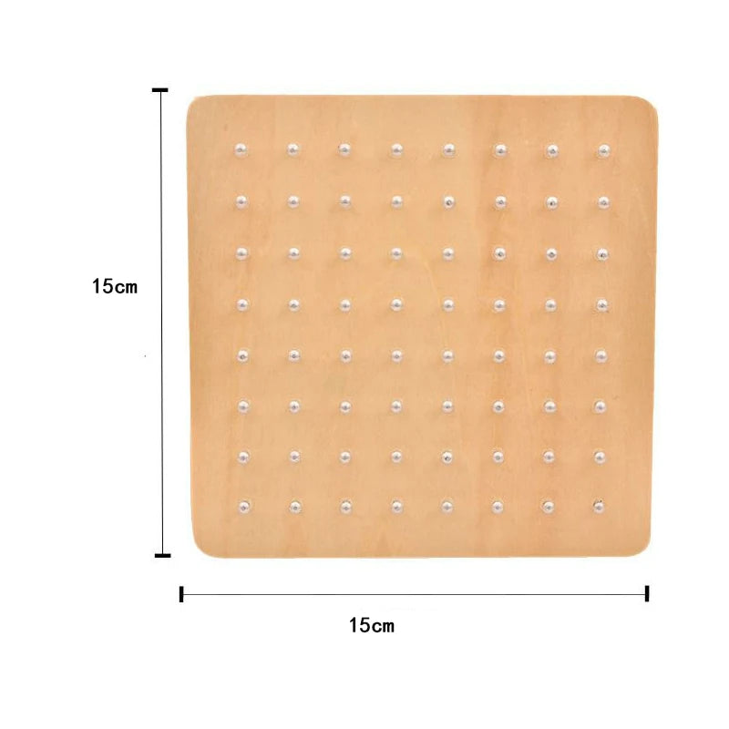 Wooden Geoboard for Kids – Montessori Rubber Band Pattern Toy