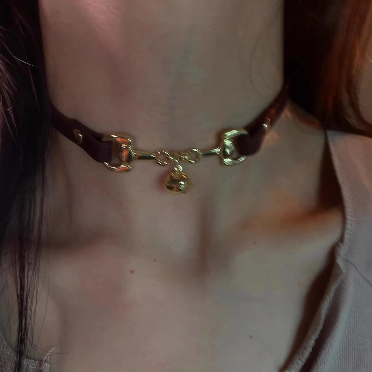 Gothic Leather Choker – Y2K Punk Necklace for Women