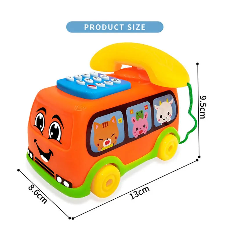 Toddler Telephone Toy – Interactive Musical Bus Learning Toy