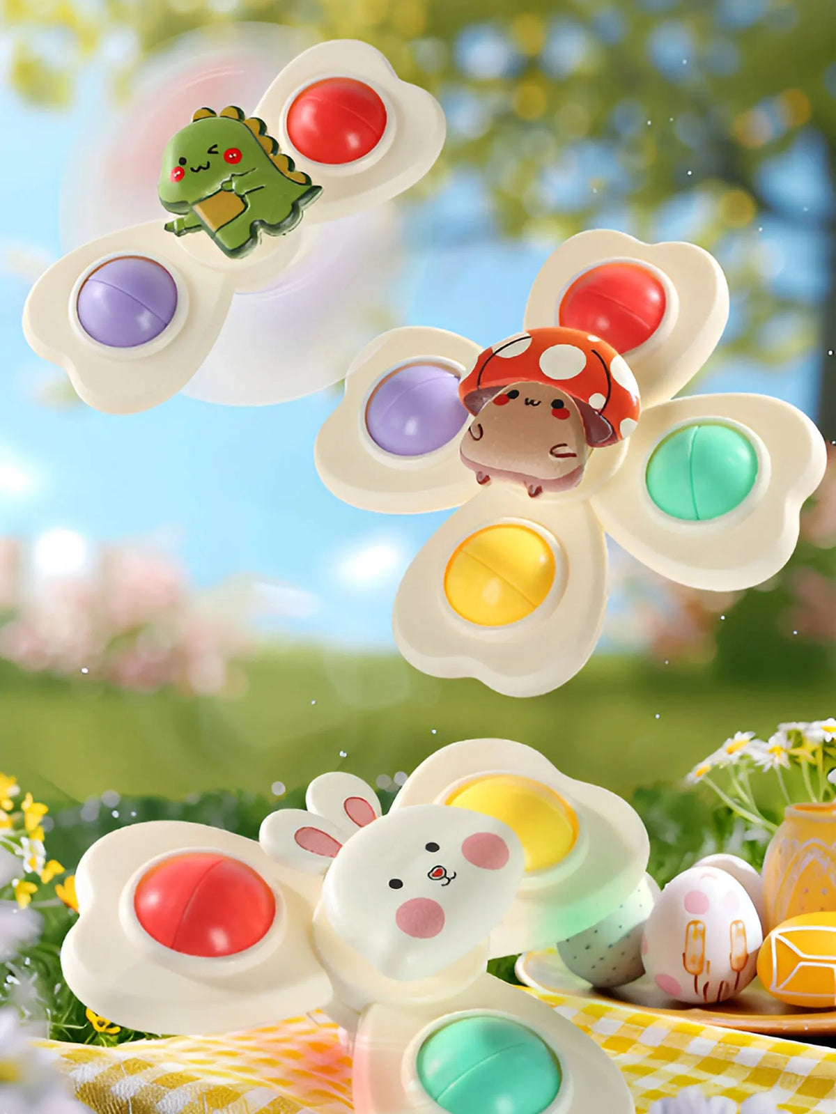 Suction Cup Spinner Toy – Rotating Baby Toy 3-Piece Set
