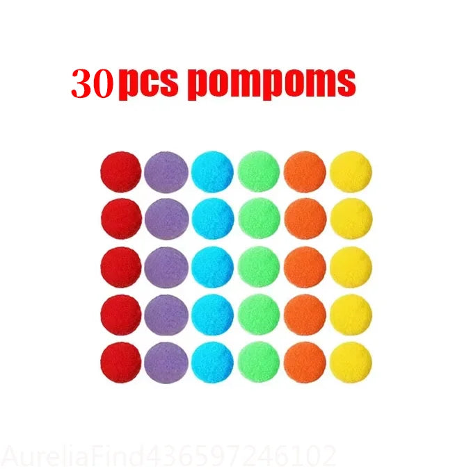 Color Sorting Counting Toy – Rainbow Bowls & Tweezers Learning Set