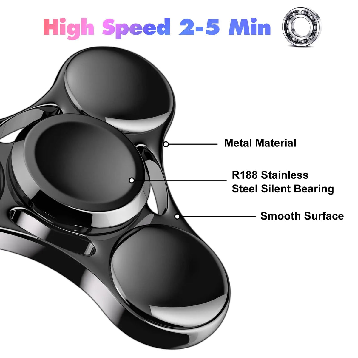 Metal Fidget Spinner Rainbow UFO Handheld Desk Toy