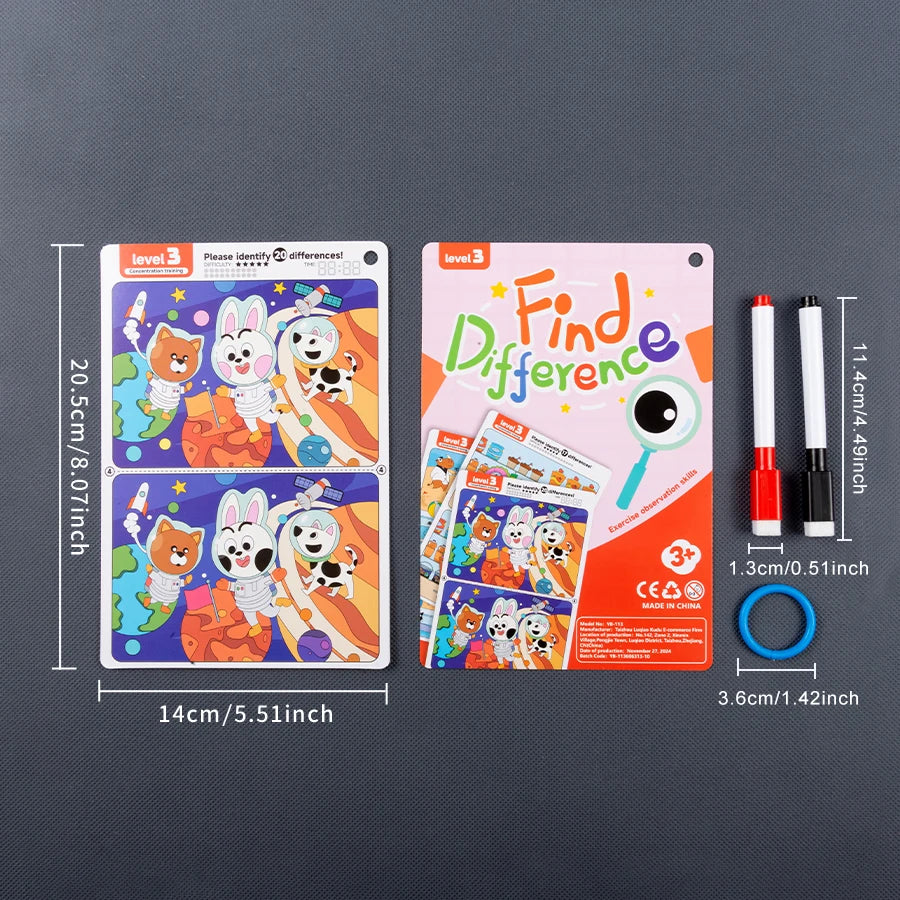 Find the Difference Game – Reusable Observation & Concentration Cards