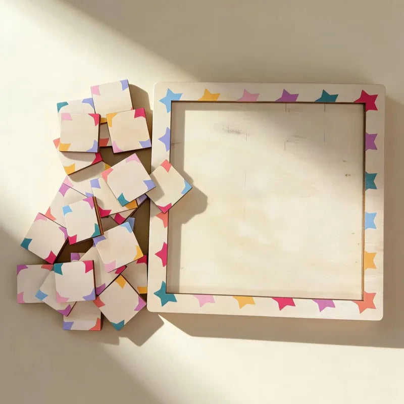 Wooden Star Puzzle – Kids Educational Shape Recognition Toy