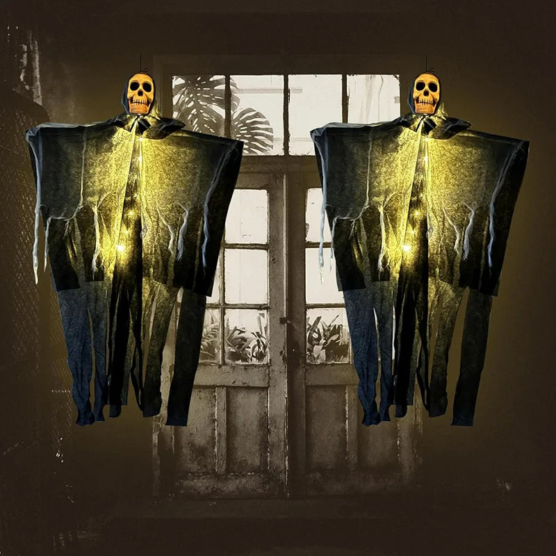 Glowing Halloween Skull Decoration Hanging Ghost for Outdoor Party