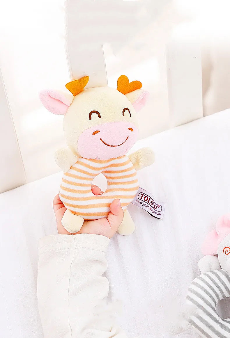 Baby Rattle Toy – Soft Plush Animal Hand Grip Sensory Toy