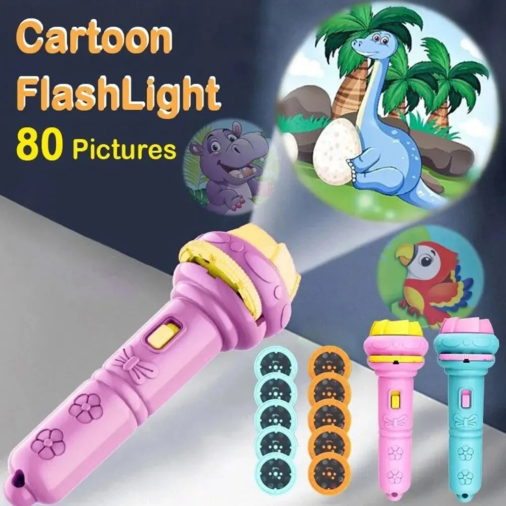 Kids Projection Flashlight – 80 Pattern Story Projector Toy