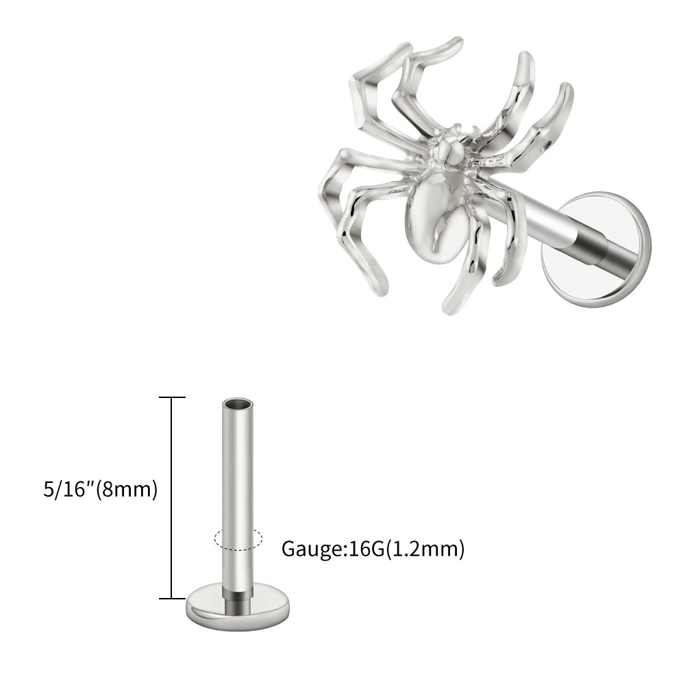 Titanium Labret Stud Spider Lip Tragus Cartilage Helix Piercing