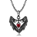 Gothic Bat Necklace Bat Wing Heart Pendant Punk Jewelry