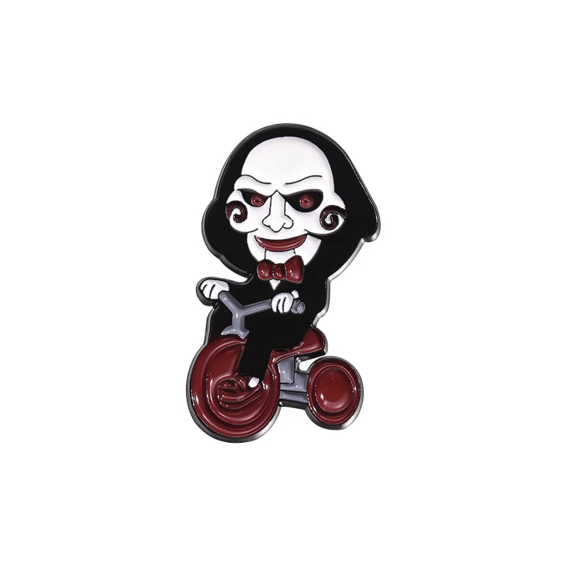 Clown Enamel Pin Bicycle Horror Halloween Lapel Brooch