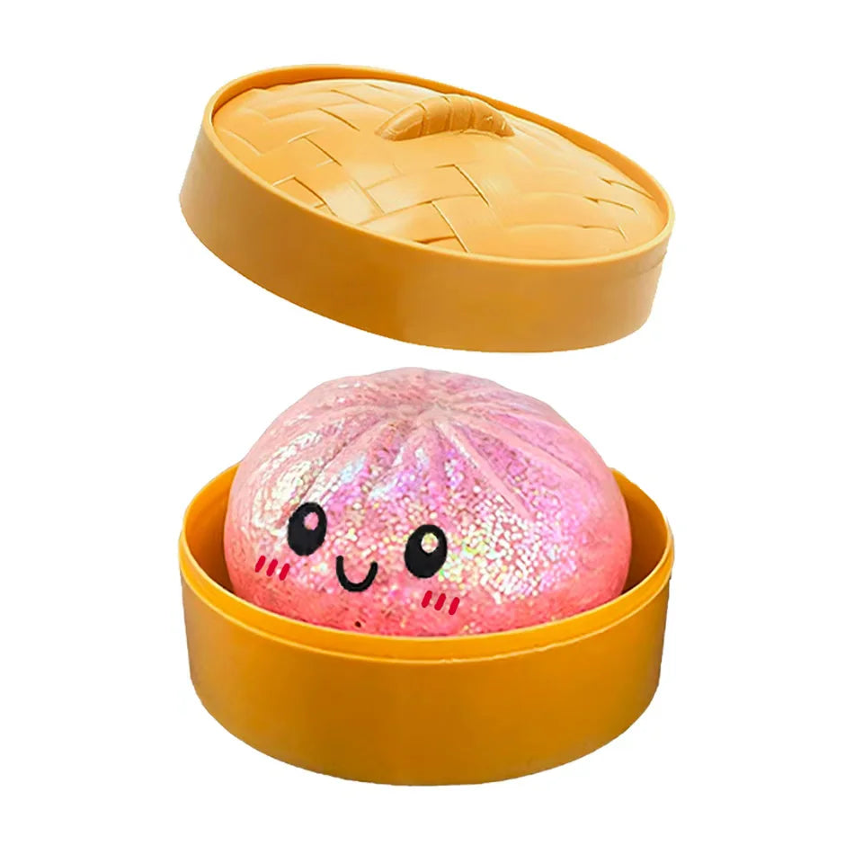 Dumpling Squishy Toy – Glitter Sensory Squeeze Stress Relief