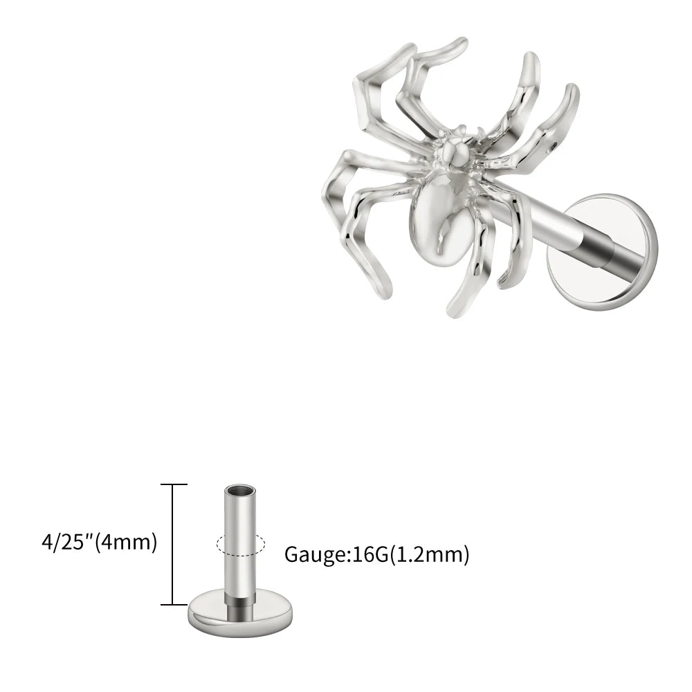 Titanium Labret Stud Spider Lip Tragus Cartilage Helix Piercing