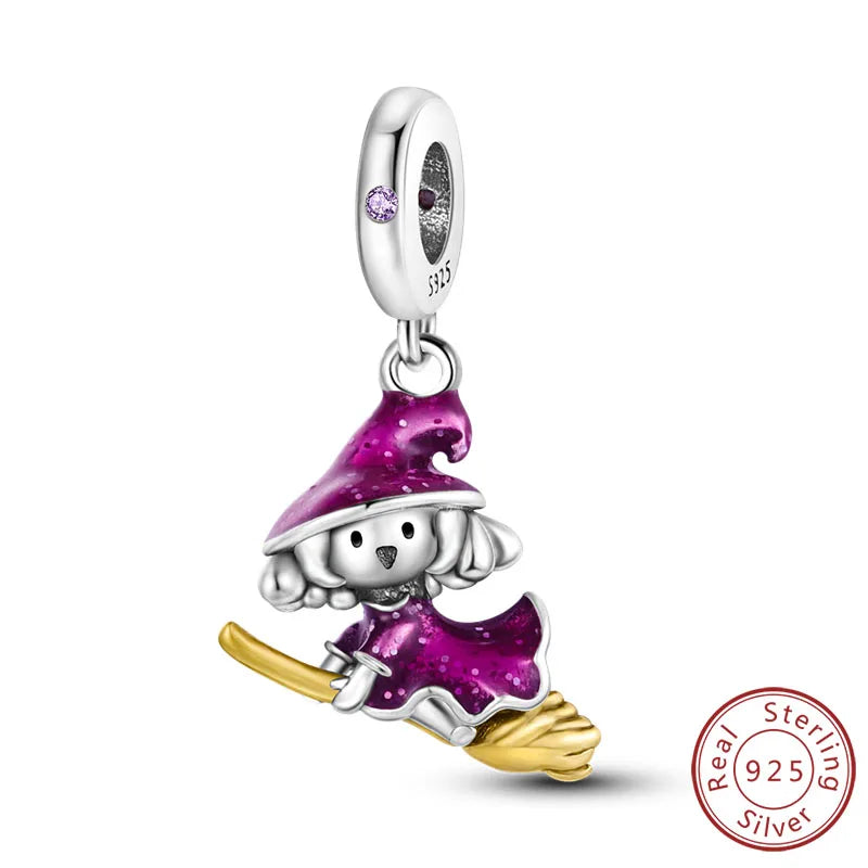 Halloween Charm Pendant Pumpkin Witch Bead Bracelet Jewelry