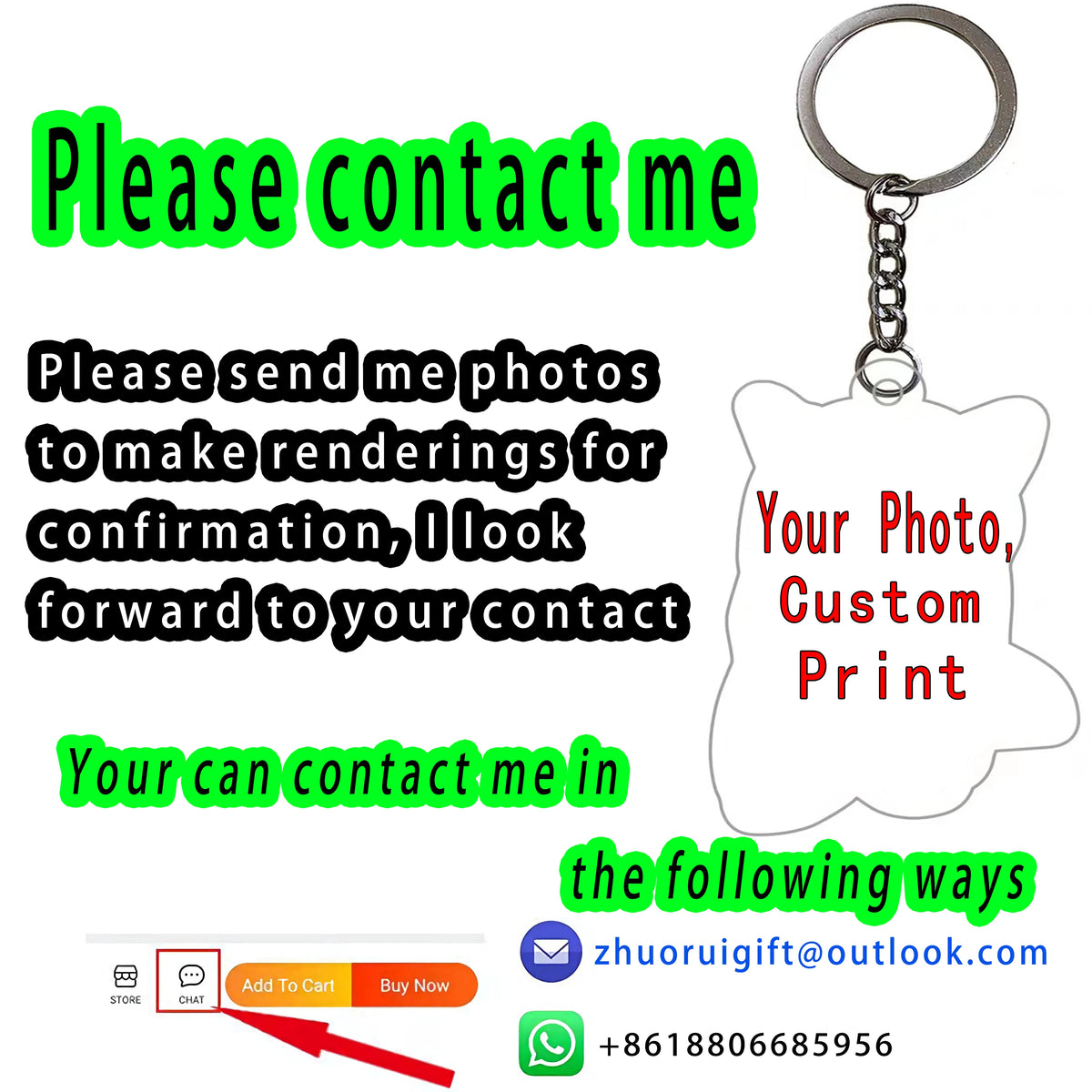 Personalized Acrylic Keychain – Custom Photo Keyring