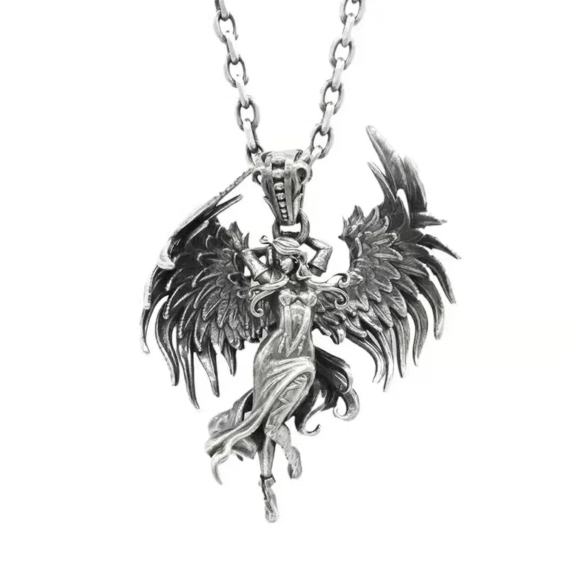 Gothic Scythe Necklace for Men Punk Halloween Pendant Jewelry