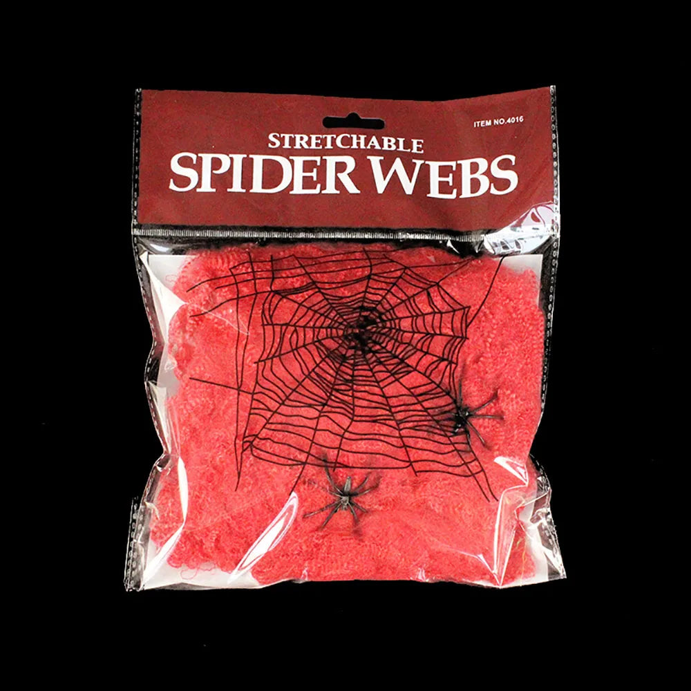 Halloween Spider Web Decoration – Stretchy Cobweb with Spider