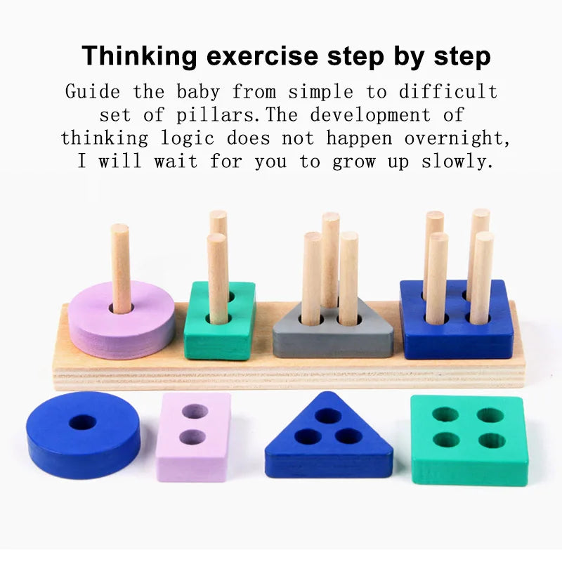Wooden Building Blocks – Color & Shape Matching Puzzle Toy