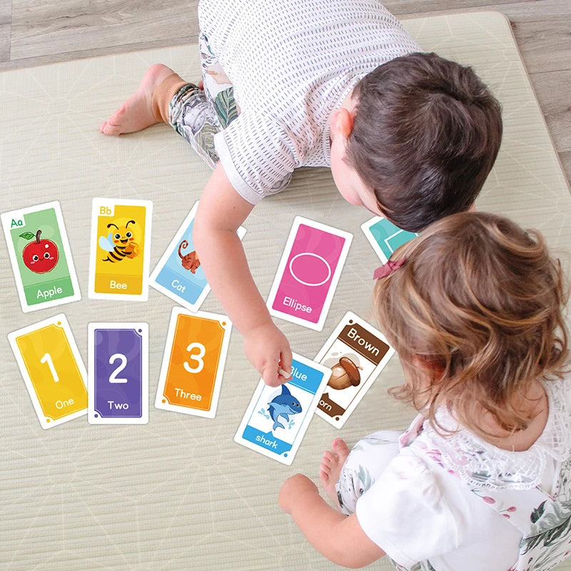 Montessori Flash Cards – 58-Piece Alphabet, Number & Shape Learning Set