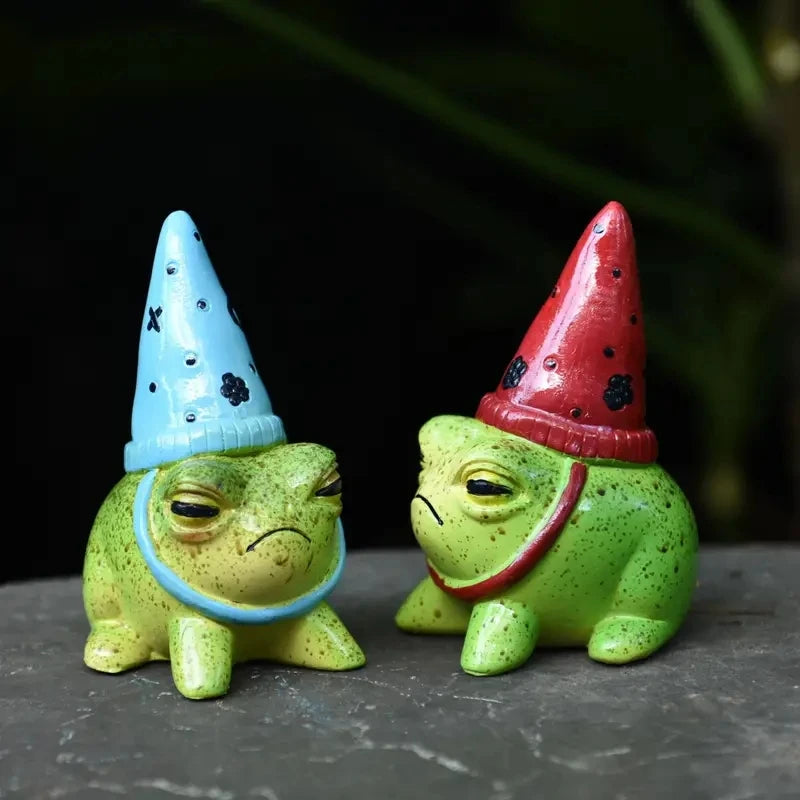 Frog Garden Statue – Cute Ceramic Frog Figurine Decor