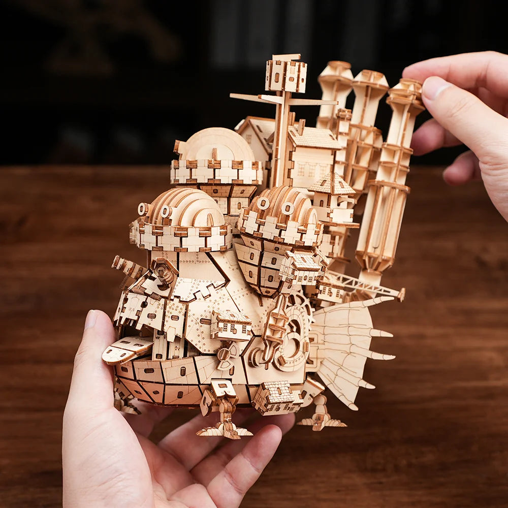 3D Wooden Puzzle Castle Model DIY Assembly Kit for Kids & Adults