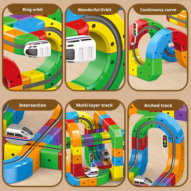 STEM Train Track Set – DIY 3D Railway Building Toy with Electric Train