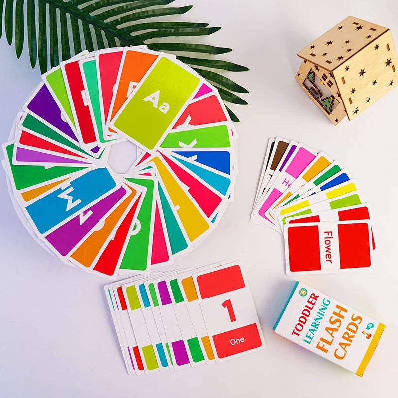 Montessori Flash Cards – 58-Piece Alphabet, Number & Shape Learning Set