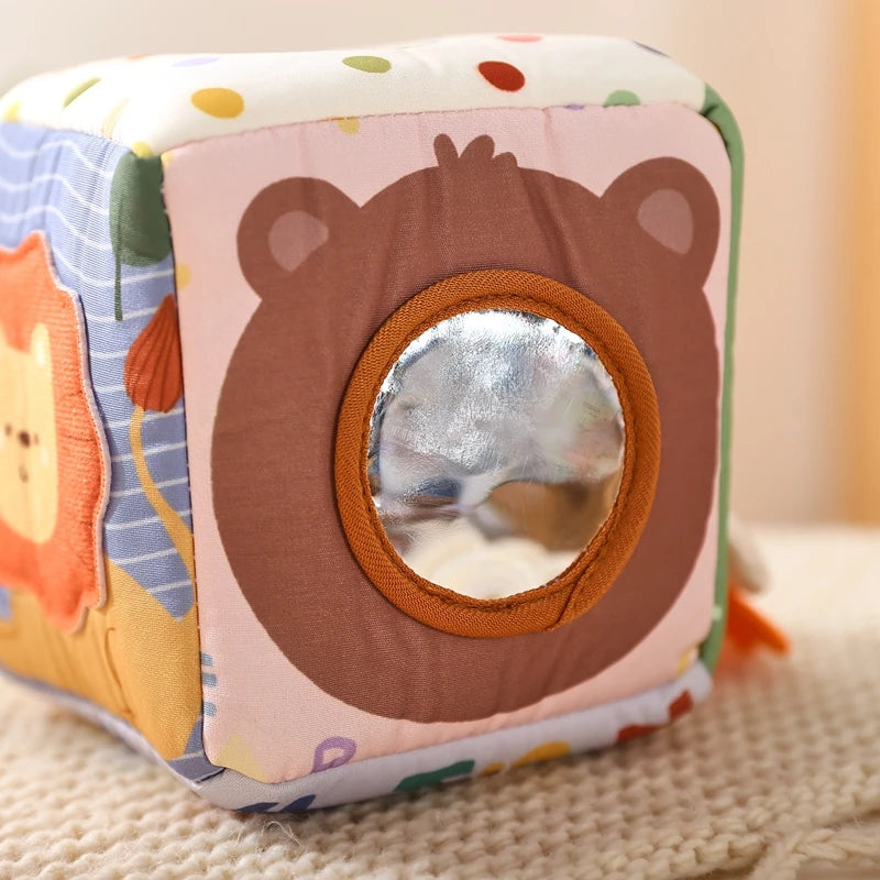 Montessori Tissue Box Toy – Baby Sensory Cloth Busy Cube