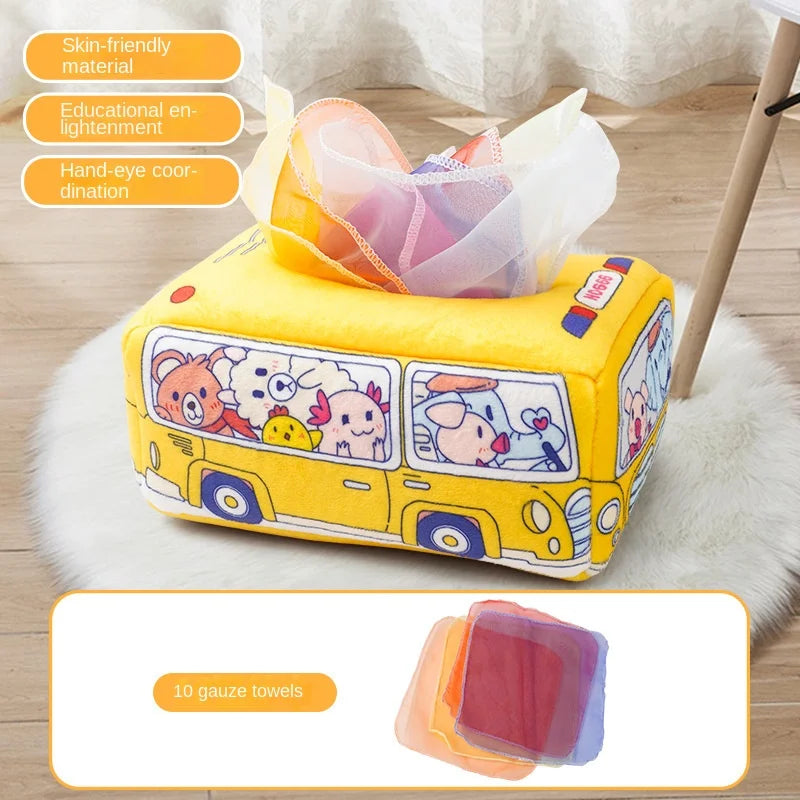 Baby Tissue Box Toy – Crinkle Sensory Learning Toy