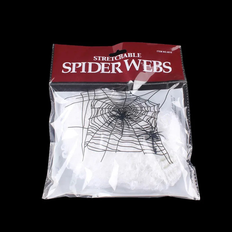 Halloween Spider Web Decoration – Stretchy Cobweb with Spider