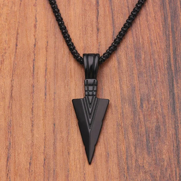 Long Pendant Necklace for Men Arrow Punk Rock Jewelry
