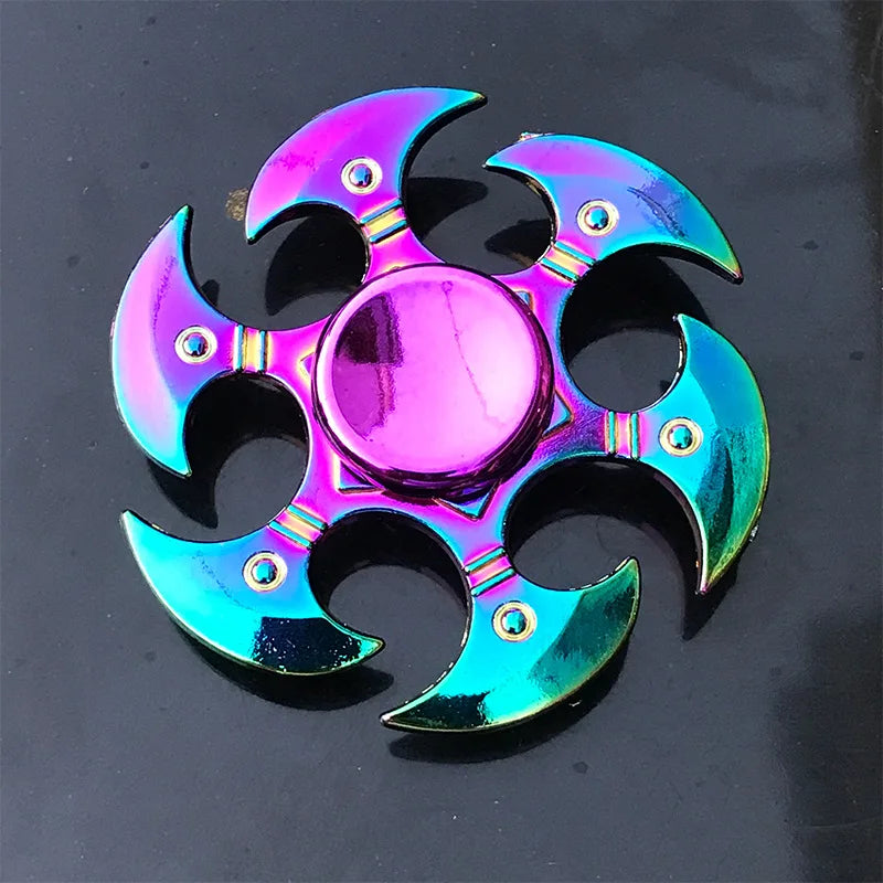 Metal Fidget Spinner Rainbow Gradient Fingertip Gyro Toy
